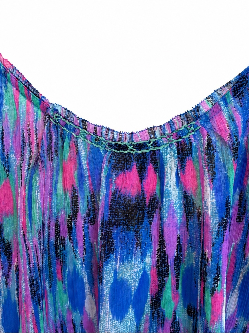 Aerie Blue, Purple & Pink Printed Braided-Strap Tank Top, Size Medium - Picture 3 of 5